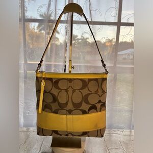 Coach Yellow Signature Heritage 2010 Shoulder Bag